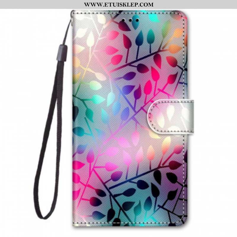 Etui Folio do Samsung Galaxy M53 5G z Łańcuch Arkusze W Paski